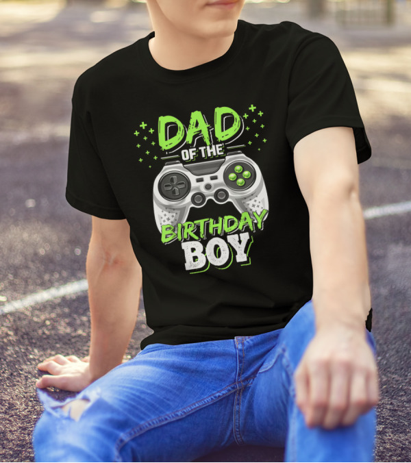 Dad Of The Birthday Boy Video Gamer Party Matching Mens T-Shirt