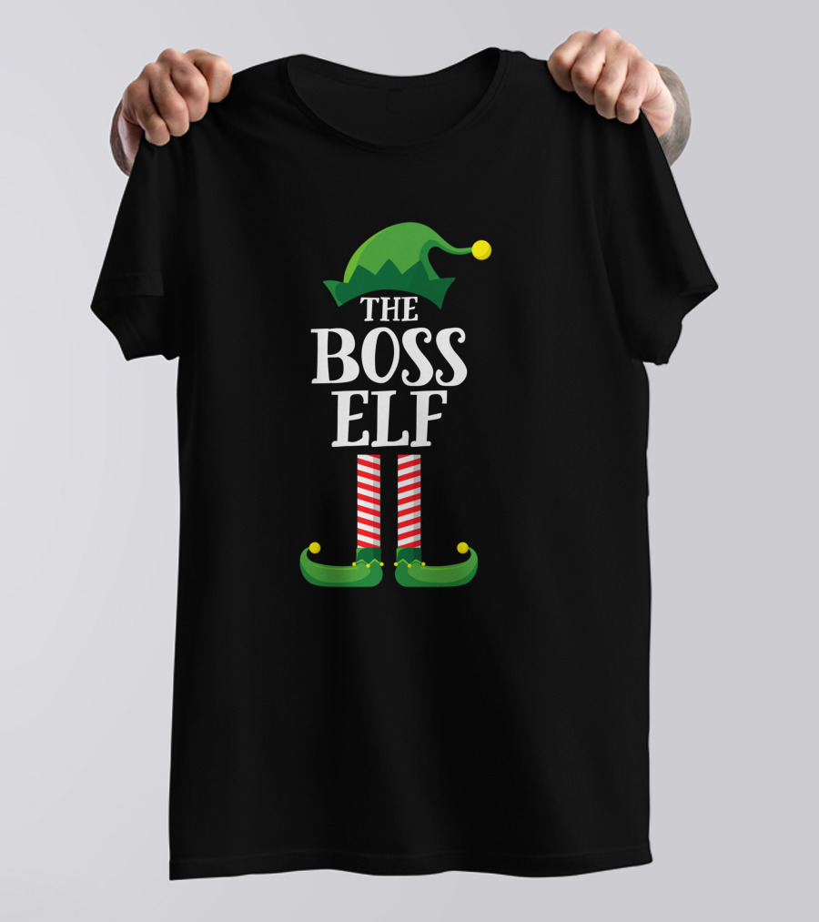 The Boss Elf Matching Family Group Christmas Party T-Shirt