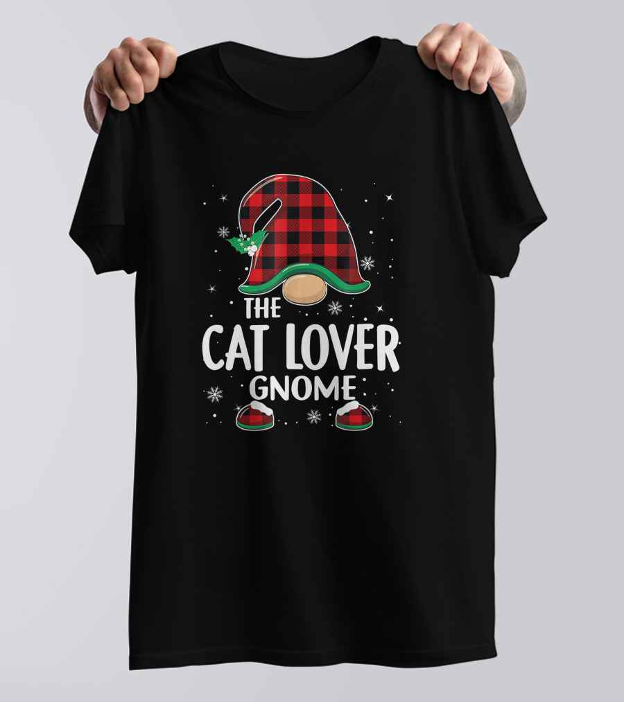 The Cat Lover Gnome Christmas Matching Family Group Party T-Shirt