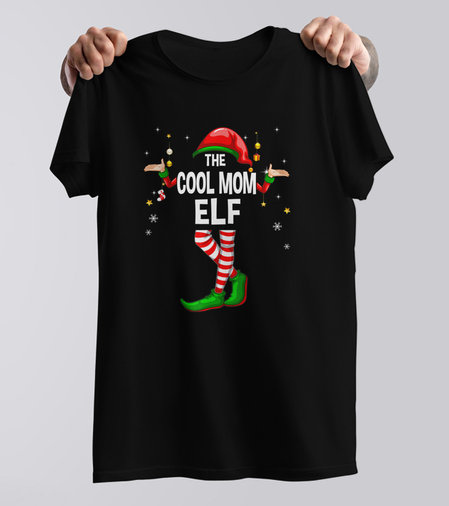 The Cool Mom Elf Matching Family Group Christmas Party T-Shirt