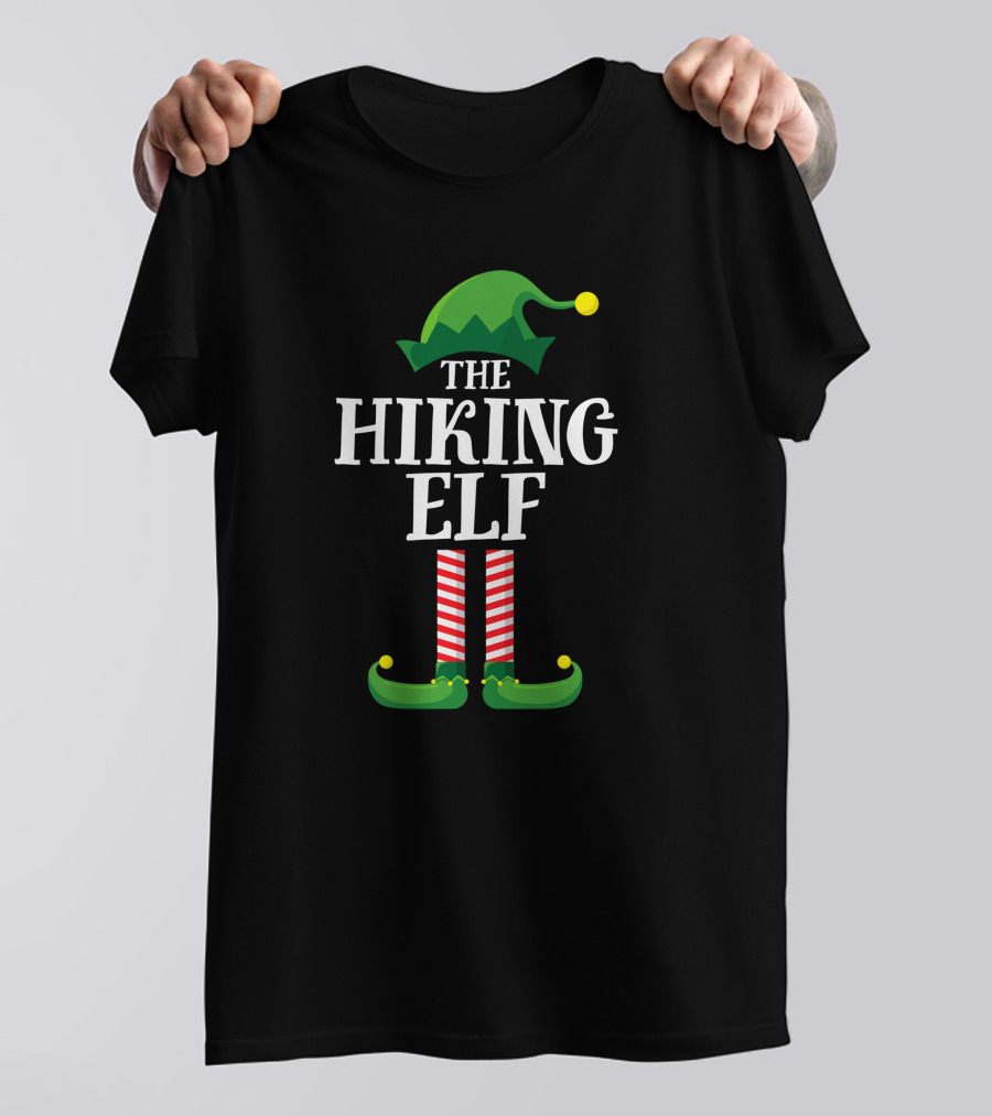The Hiking Elf Matching Family Group Christmas Party T-Shirt