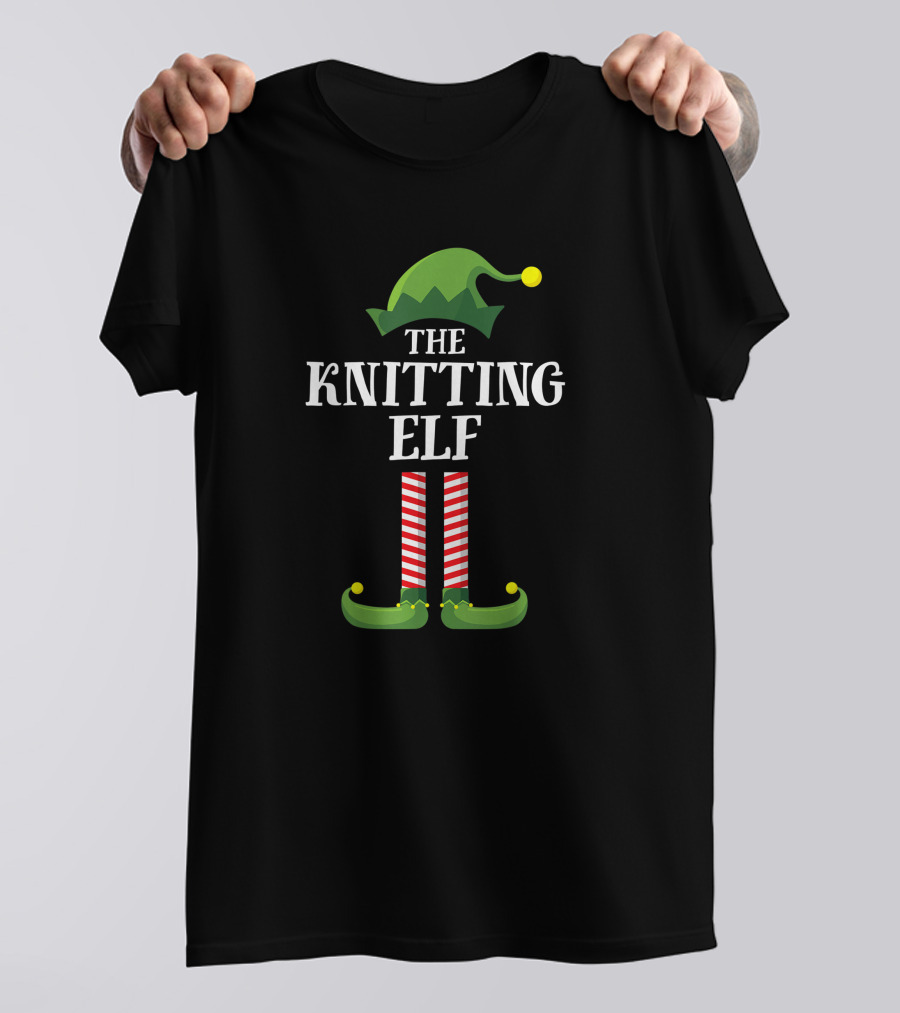 The Knitting Elf Matching Family Group Christmas Party Fun T-Shirt