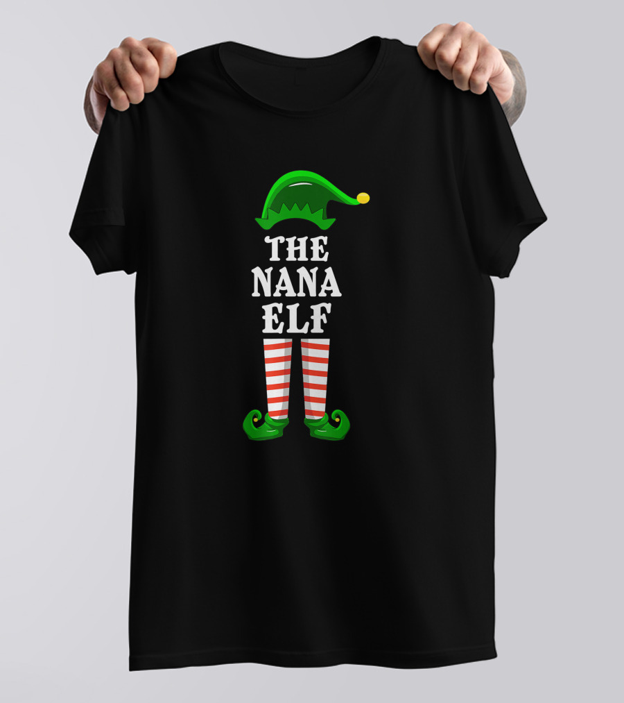 The Nana Elf Family Group Christmas Party Matching T-Shirt