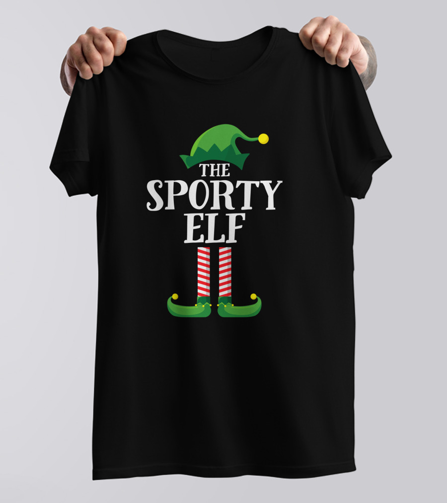 The Sporty Elf Matching Family Group Christmas Party T-Shirt