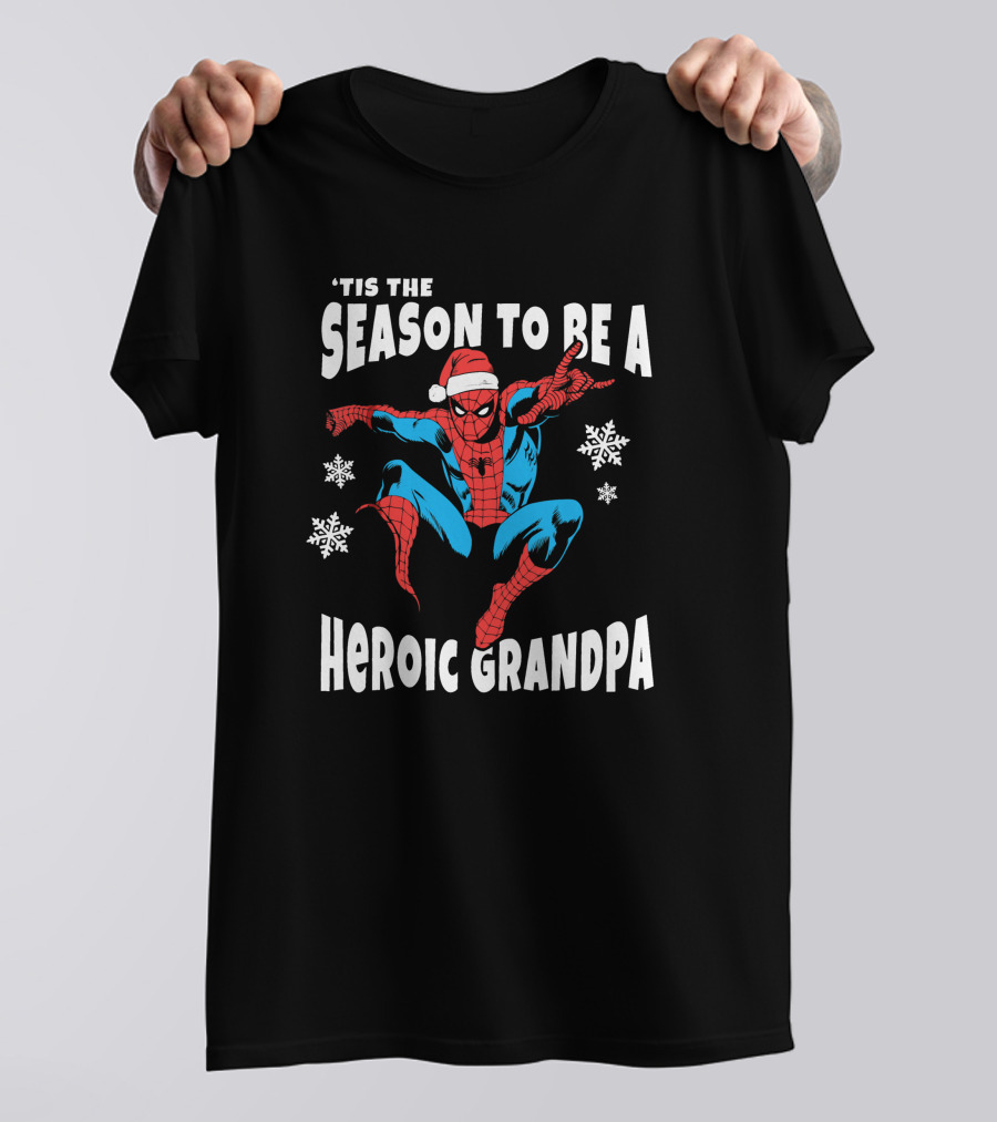 Marvel Spider-Man 'Tis The Season To Be A Heroic Grandpa T-Shirt