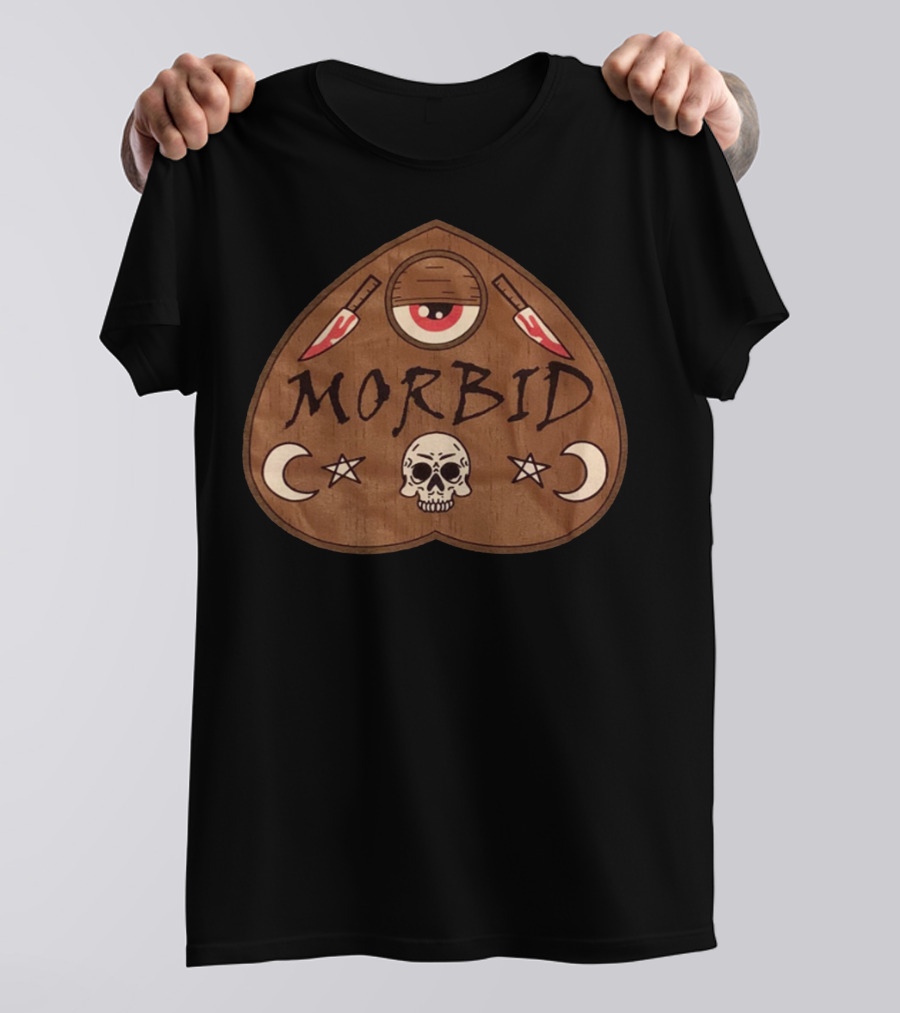 Morbid Podcast Merch Skull Crescent Knives Eyeball T-Shirt