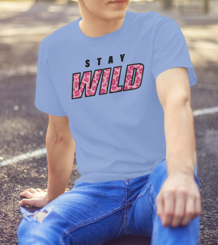 STAY WILD Leopard Print T-Shirt