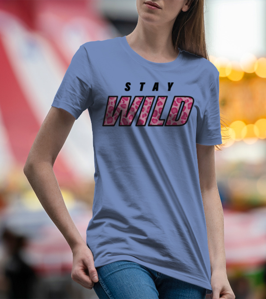STAY WILD Leopard Print T-Shirt