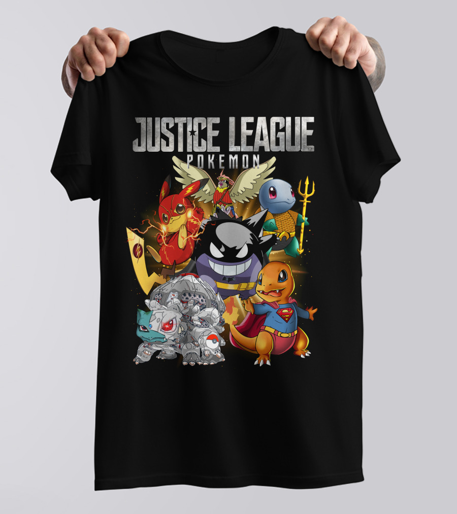 Justice League Pokemon Mashup Characters T-Shirt