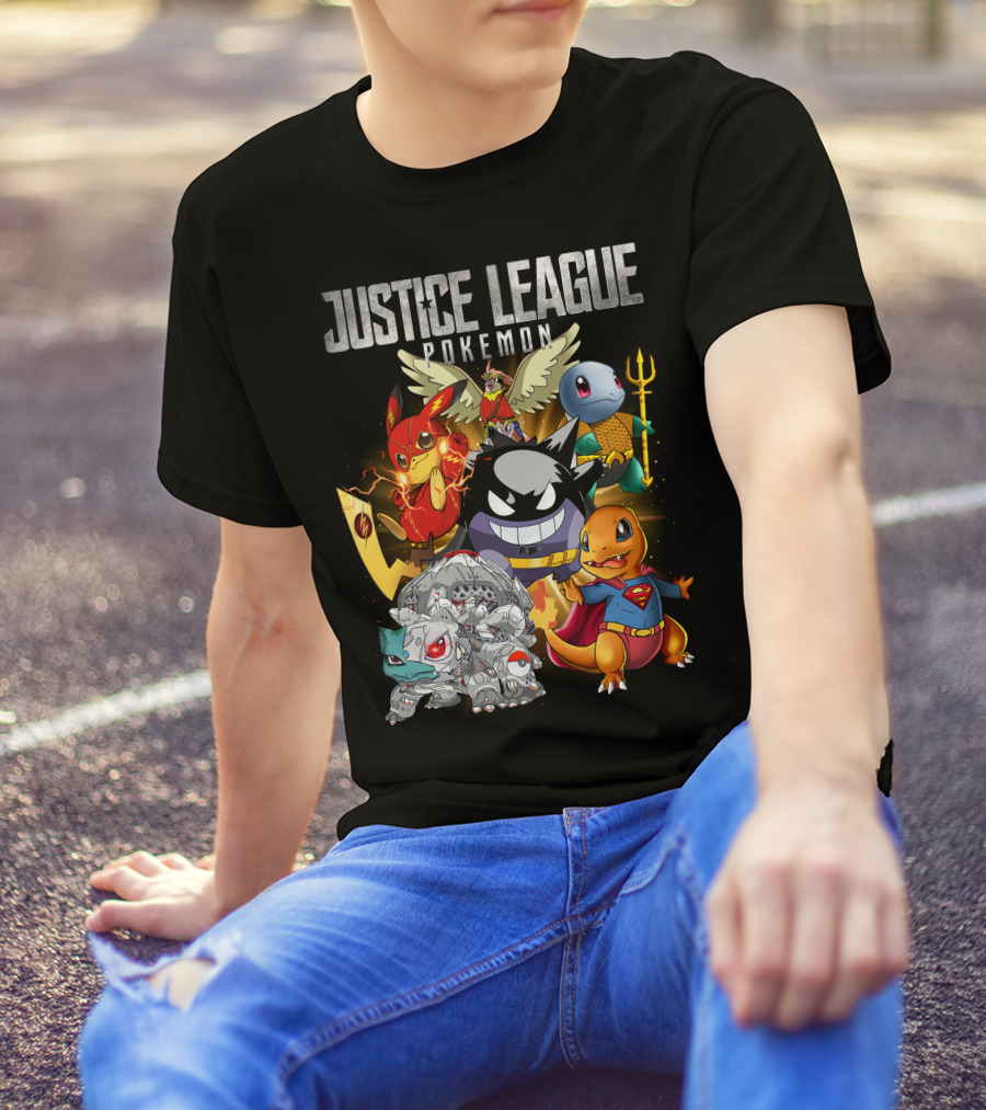 Justice League Pokemon Mashup Characters T-Shirt