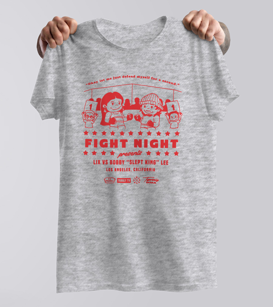 Tigerbelly TV Fight Night Presents Lix Vs Bobby Slept King Lee Los Angeles California T-Shirt