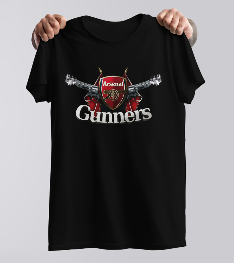 Arsenal Gunners Crest With Dual Pistols T-Shirt