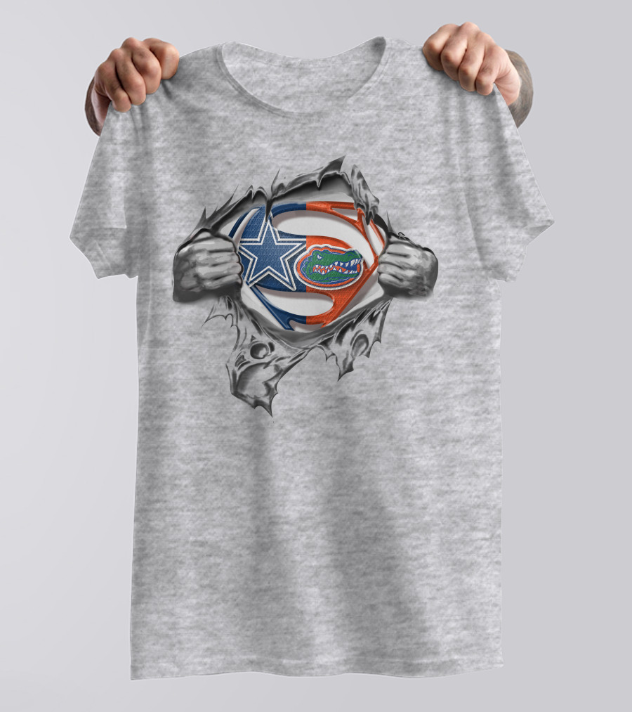 Cowboys Florida Gators Superman Logo Fusion T-Shirt