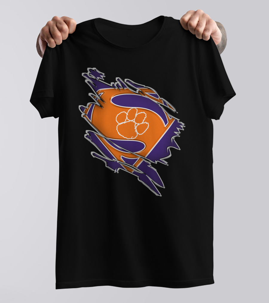 Clemson Tigers Superman Paw T-Shirt