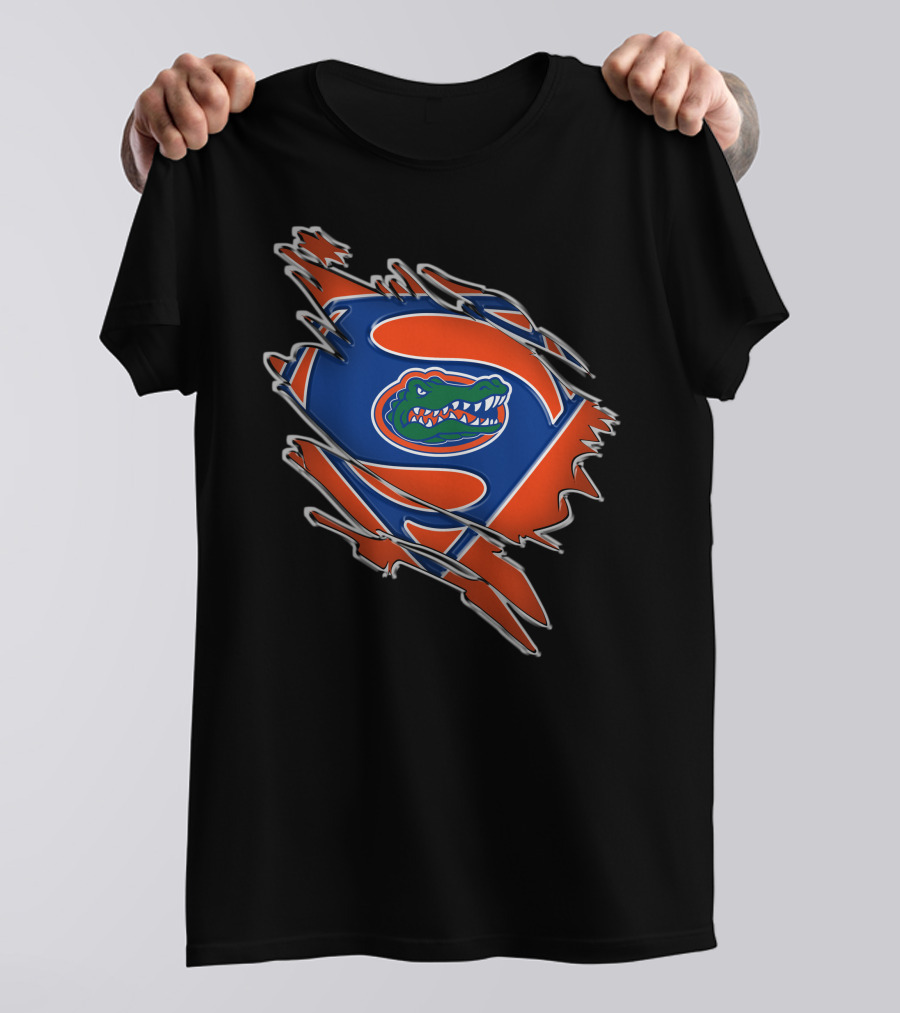 Florida Gators Super Man Logo With Alligator Emblem T-Shirt