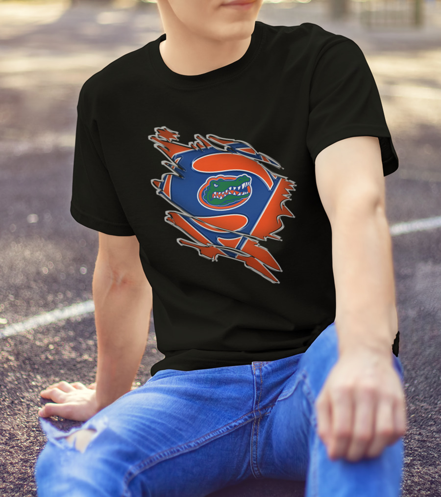Florida Gators Super Man Logo With Alligator Emblem T-Shirt