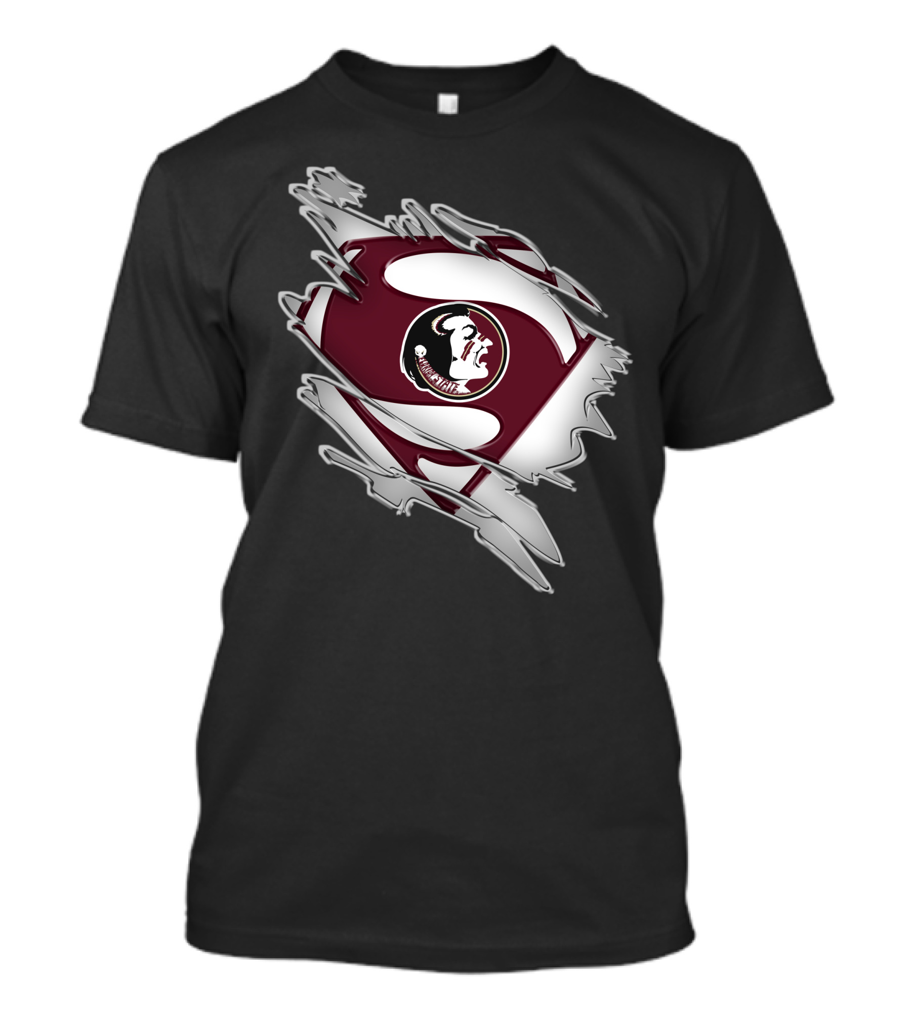 Florida State Seminoles Superman Logo Icon With Torn Suit Effect T-Shirt