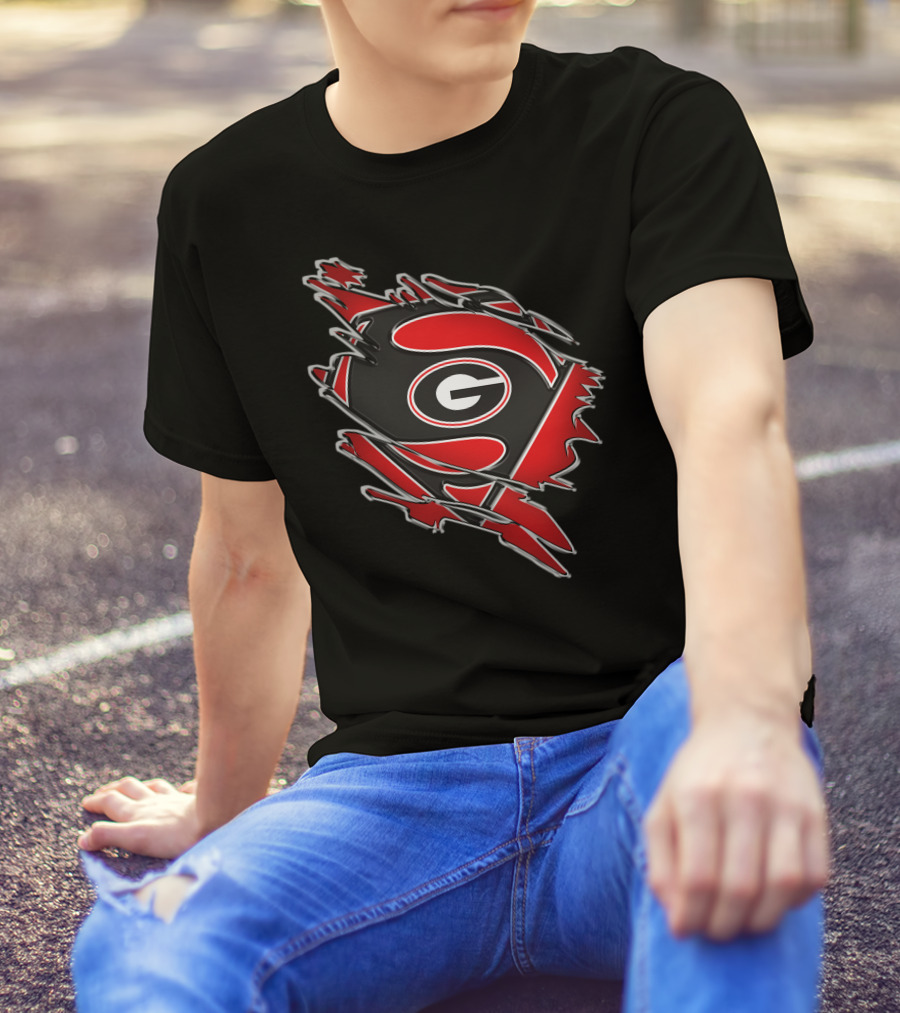 Georgia Bulldogs Superman Logo Fusion T-Shirt