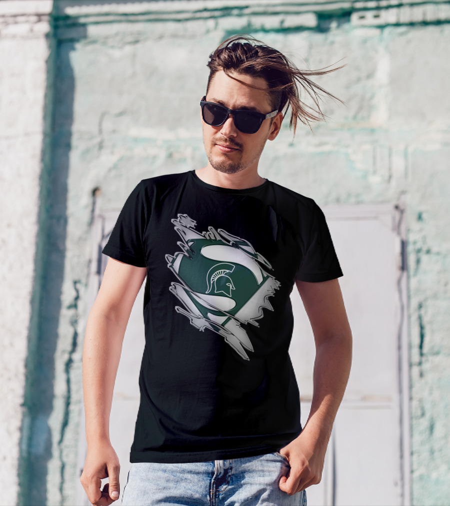 Michigan State Spartans Superman Logo Shield T-Shirt