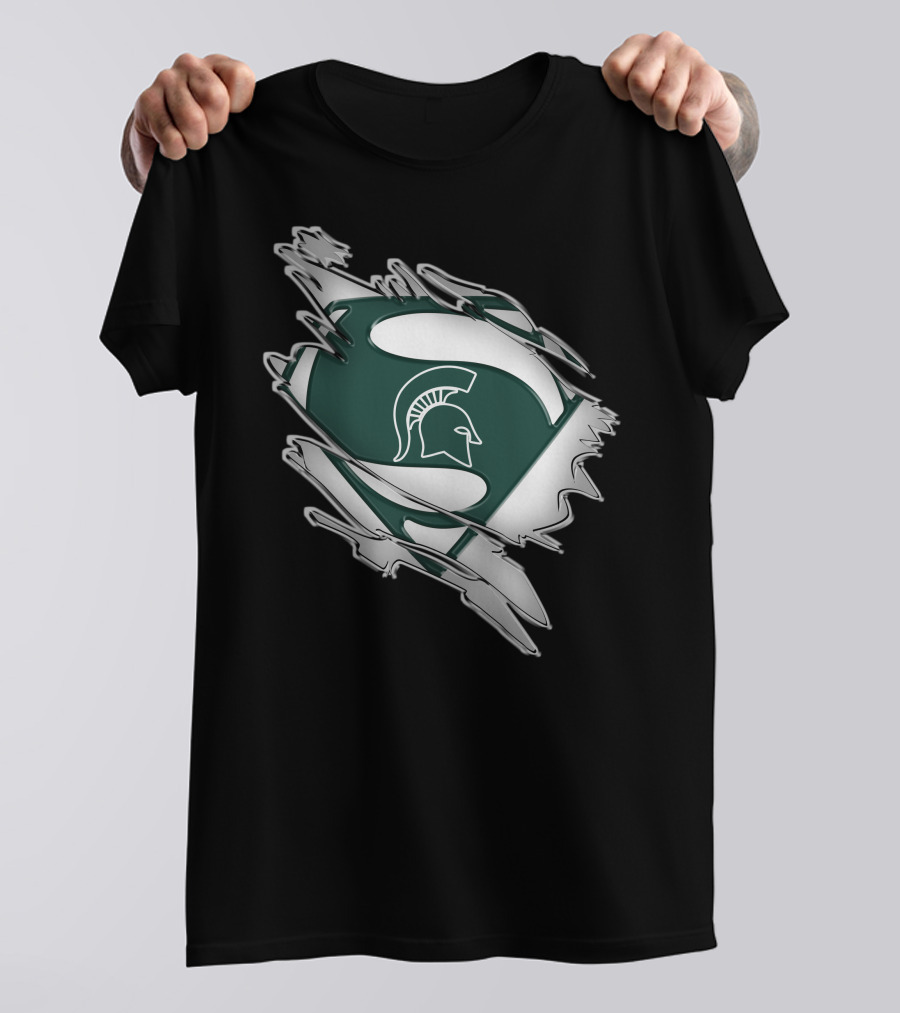 Michigan State Spartans Superman Logo Shield T-Shirt