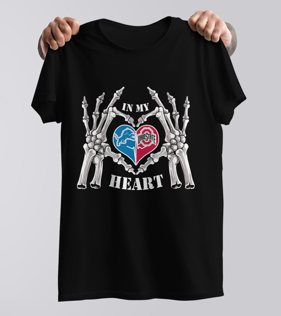 Detroit Lions Ohio State Buckeyes In My Heart T-Shirt