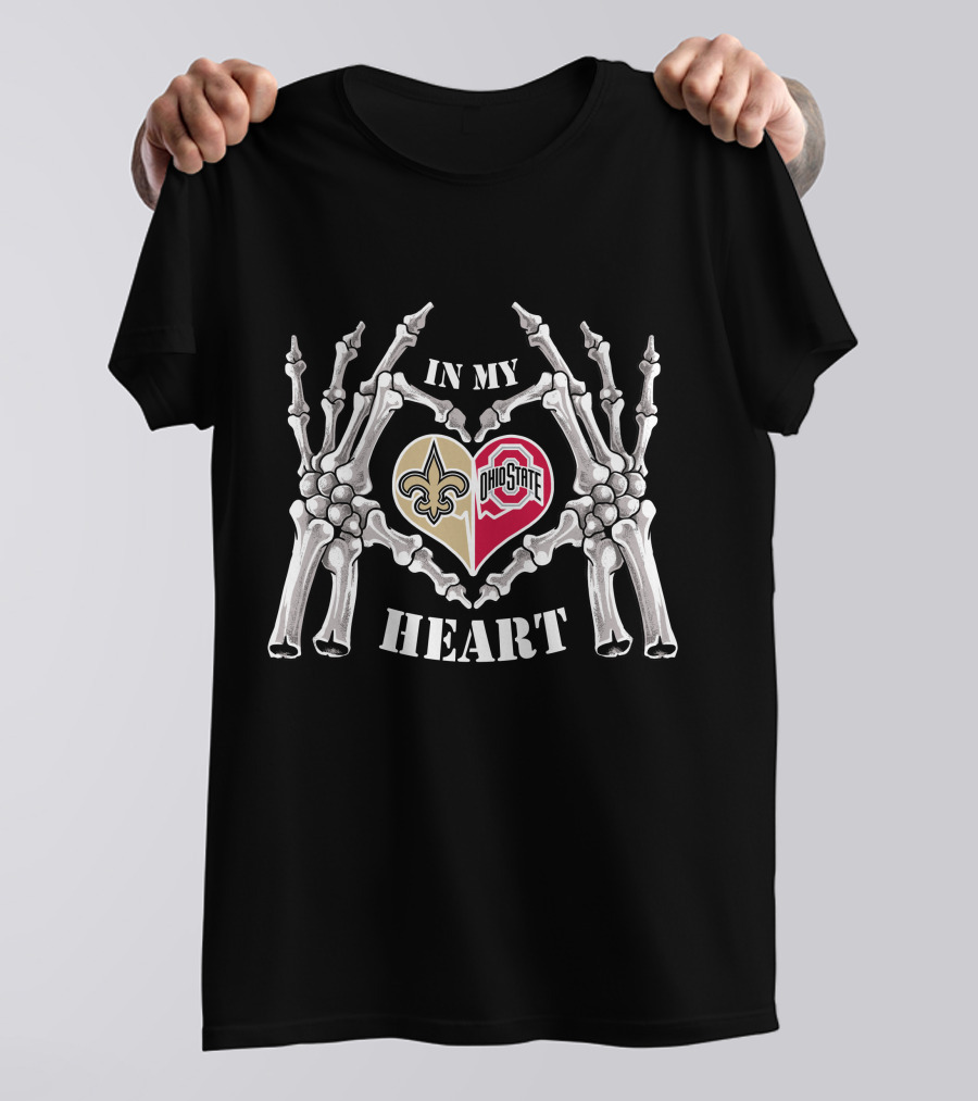 In My Heart New Orleans Saints Ohio State Buckeyes T-Shirt