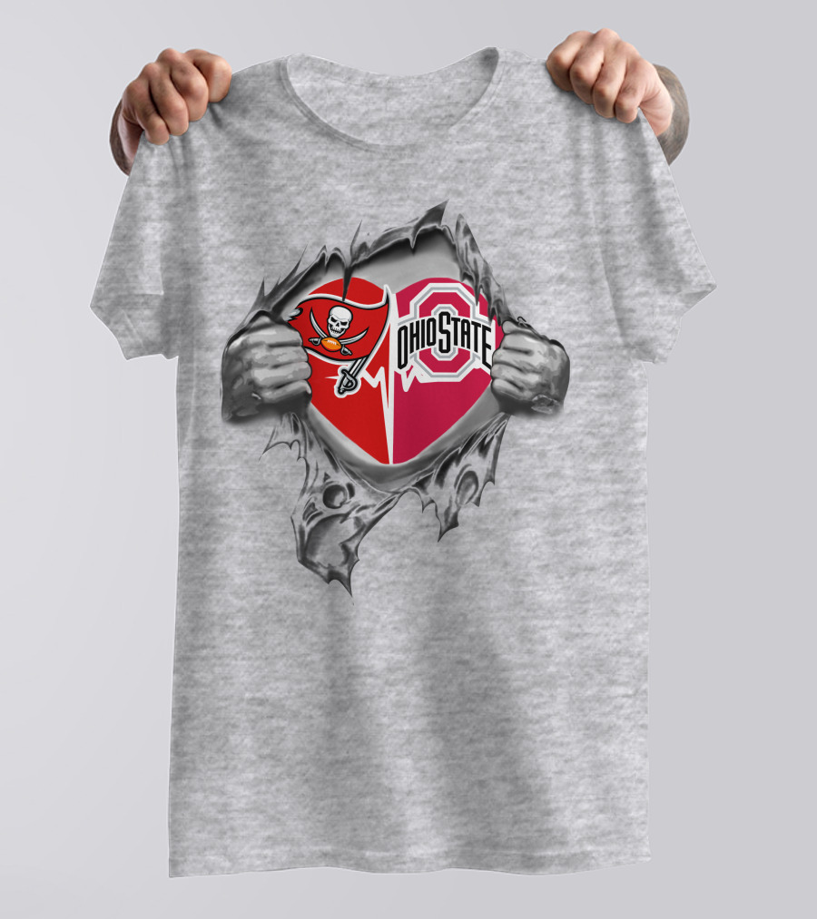 Tampa Bay Buccaneers Ohio State Buckeyes Torn Reveal T-Shirt