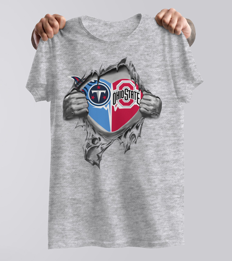 Tennessee Titans Ohio State Buckeyes Ripped Jersey T-Shirt
