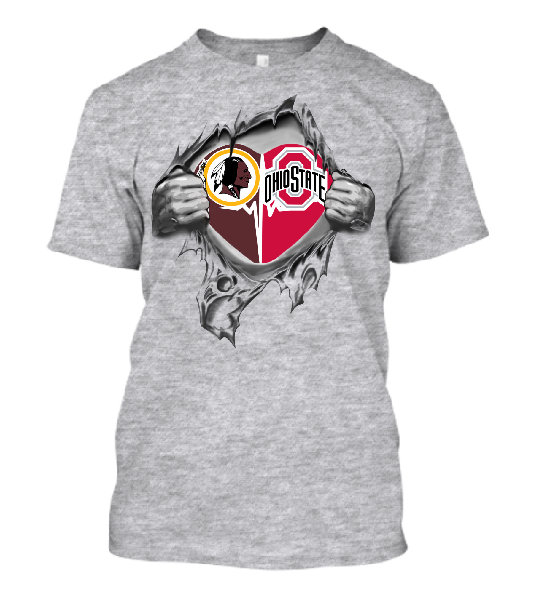 Washington Redskins Ohio State Buckeyes Logo Mashup T-Shirt