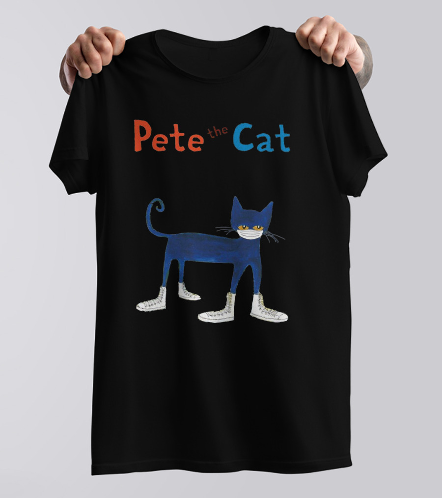 Pete The Cat Wearing White Mask And Sneakers T-Shirt