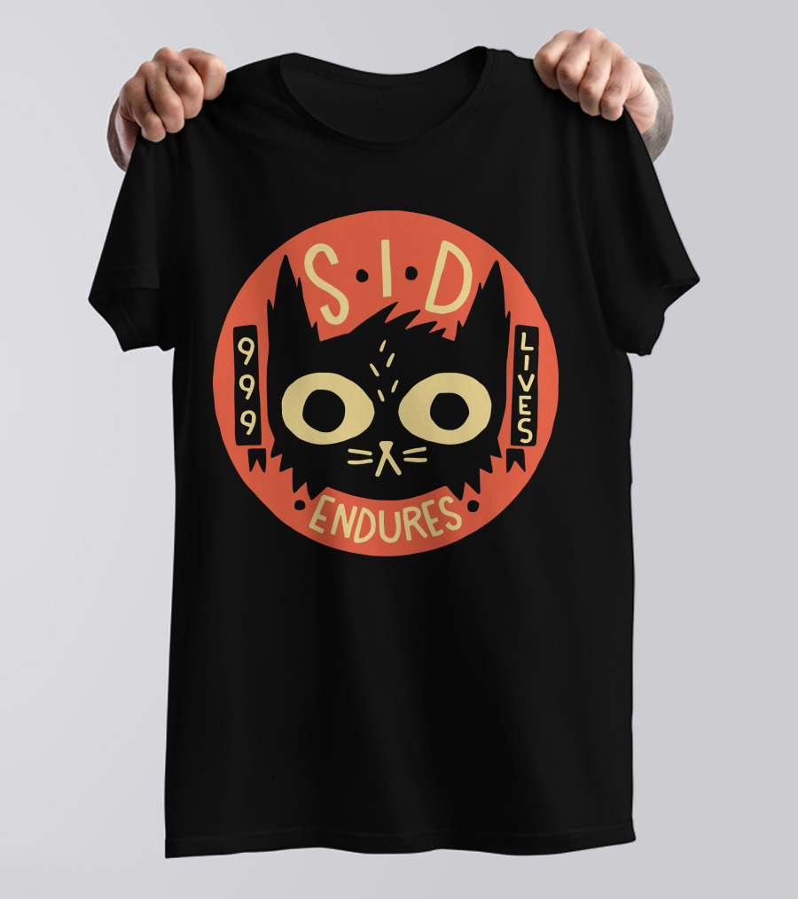 Sid Endures 999 Lives Cat Emblem T-Shirt
