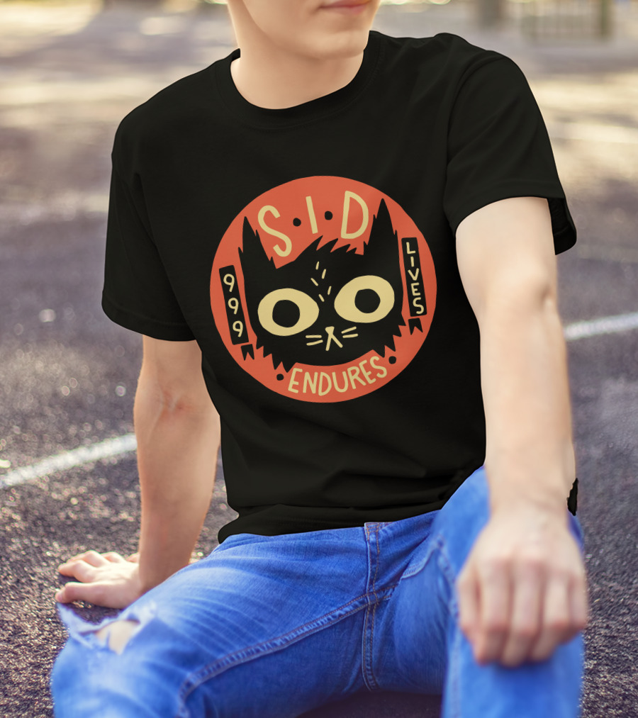 Sid Endures 999 Lives Cat Emblem T-Shirt