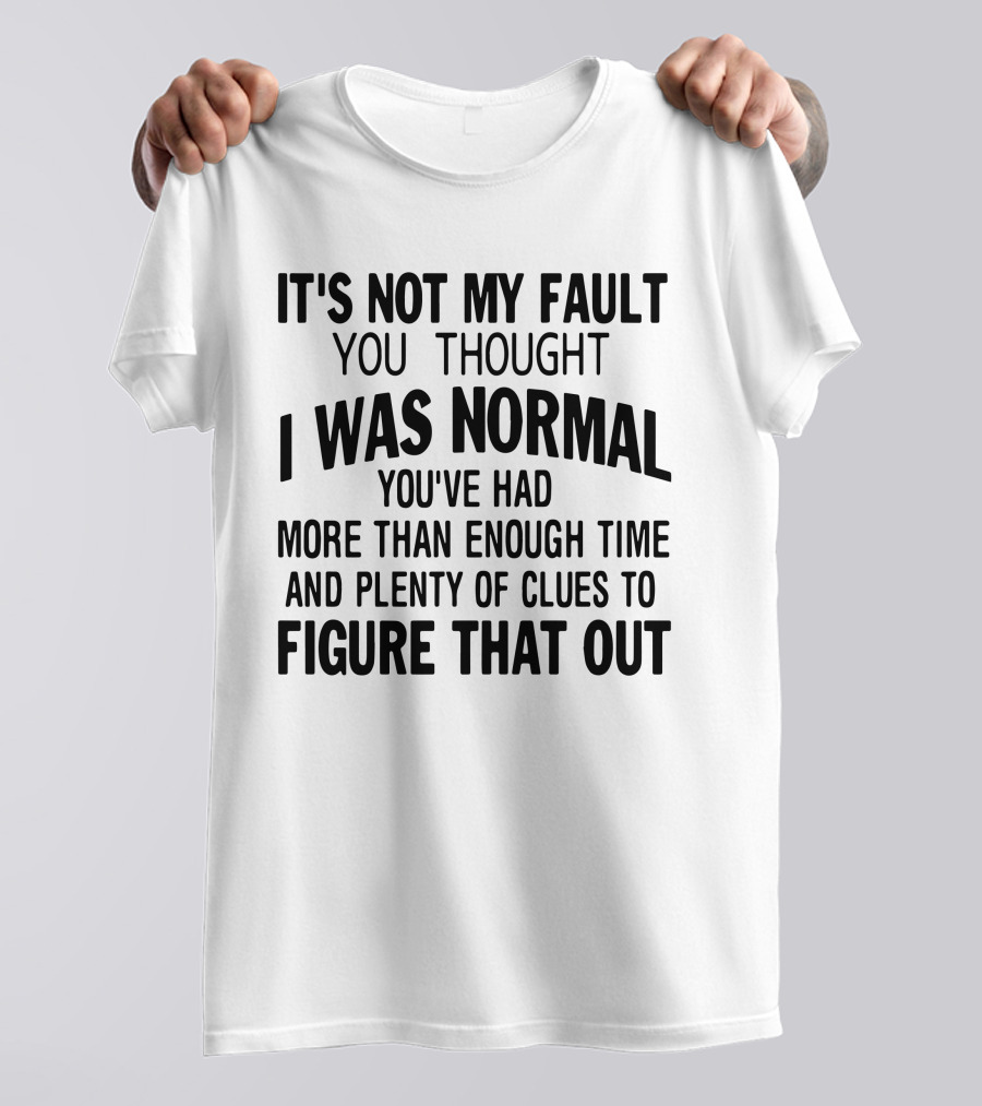 It's Not My Fault You Thought I Was Normal You've Had More Than Enough Time And Plenty Of Clues To Figure That Out T-Shirt