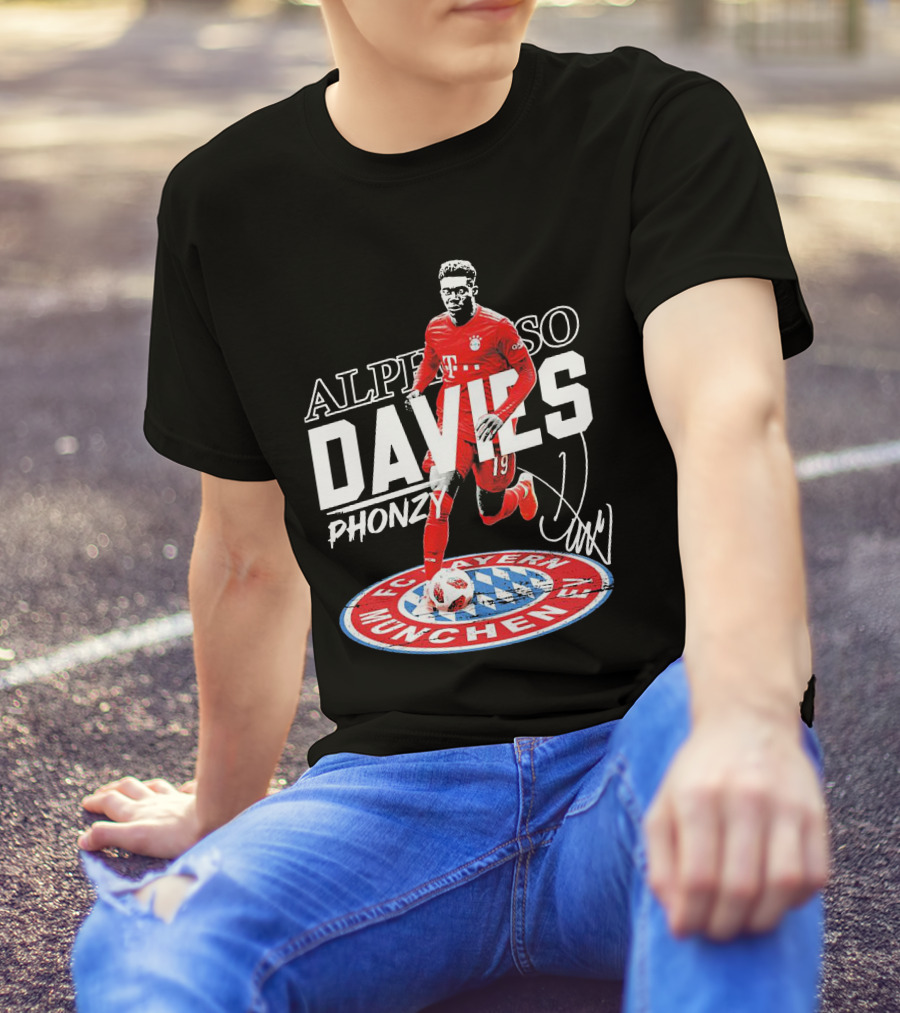 Alphonso Davies Phonzy FC Bayern Munchen Signature Soccer Jersey T-Shirt