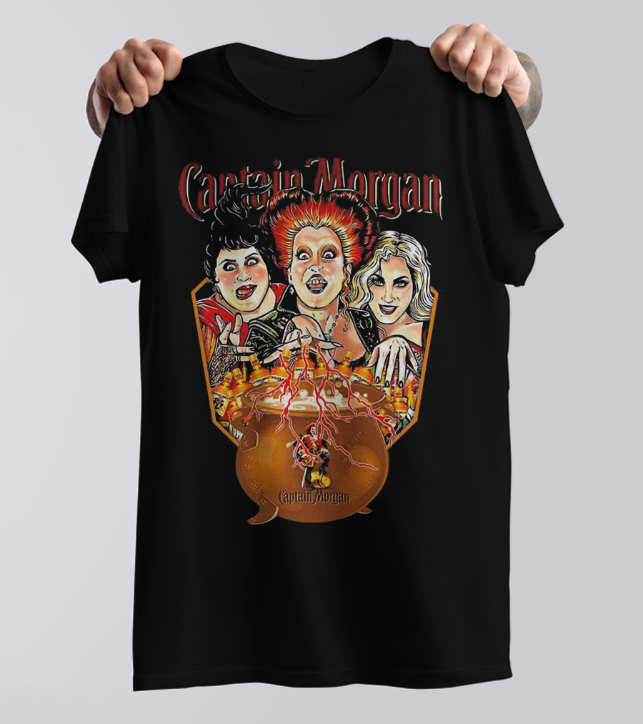 Captain Morgan Halloween Hocus Pocus Witches Cauldron T-Shirt