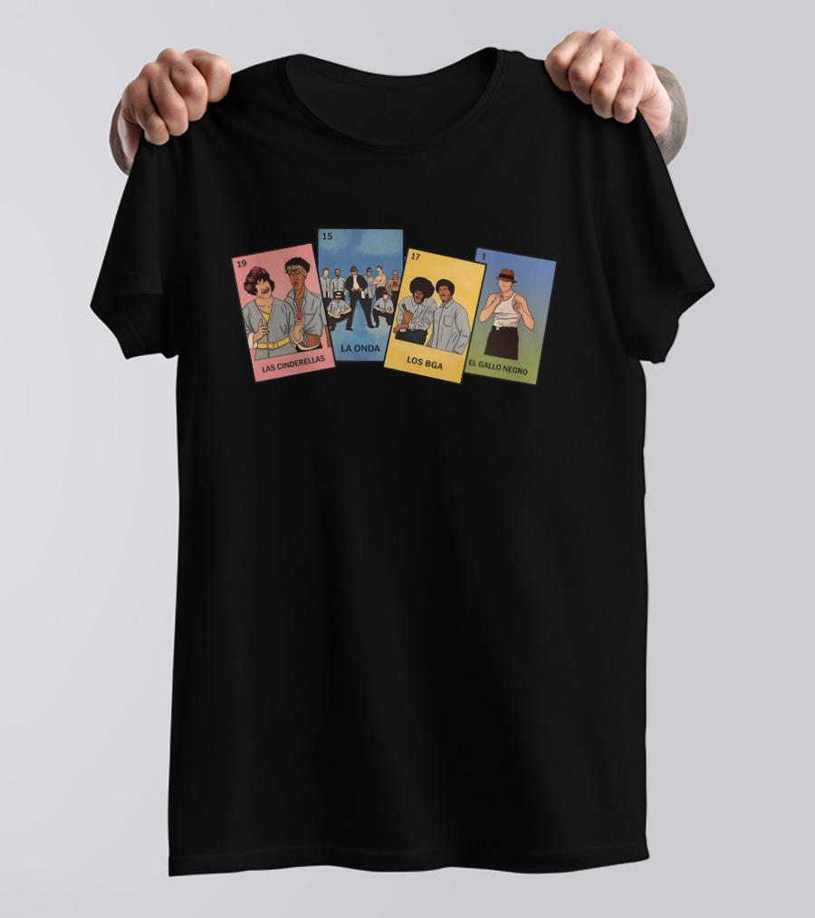 Las Cinderellas La Onda Los Bga El Gallo Negro Lotería Cards T-Shirt