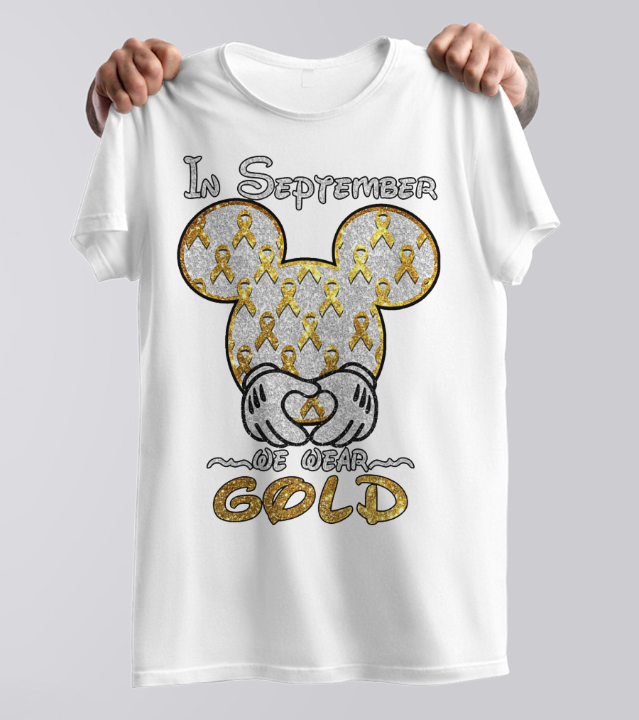 Mickey Mouse In September We Wear Gold Ribbons T-Shirt