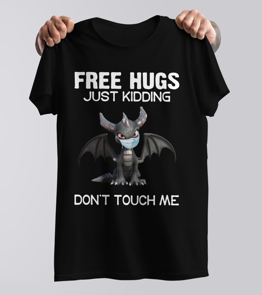 Dragon Free Hugs Just Kidding Don't Touch Me Masked Horned Creature T-Shirt