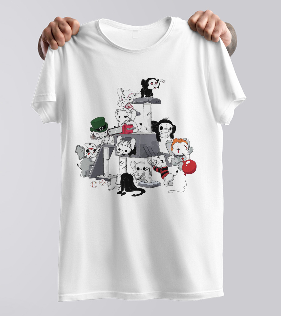 Halloween Elephant Horror Movie Characters T-Shirt