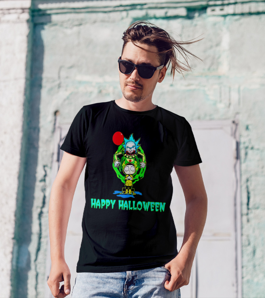 Happy Halloween Pennywise Rick And Morty T-Shirt