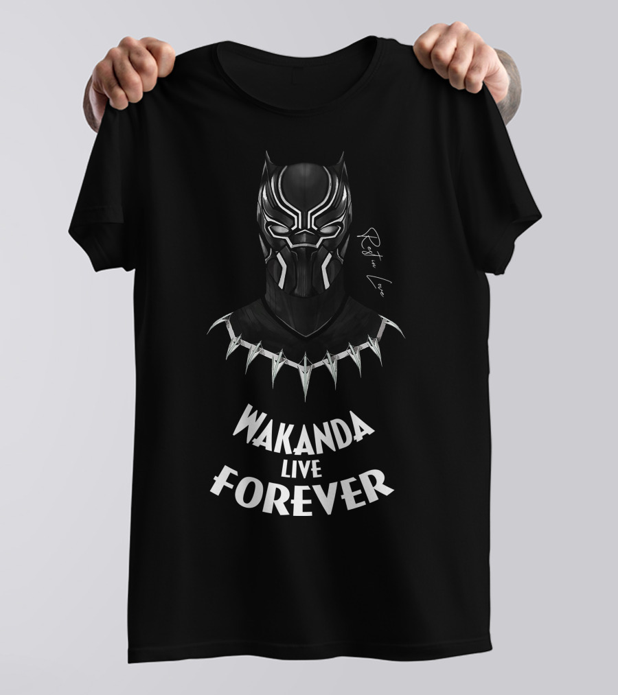 BlxckPantherWakanda BPW2908 Wakanda Live Forever T-Shirt