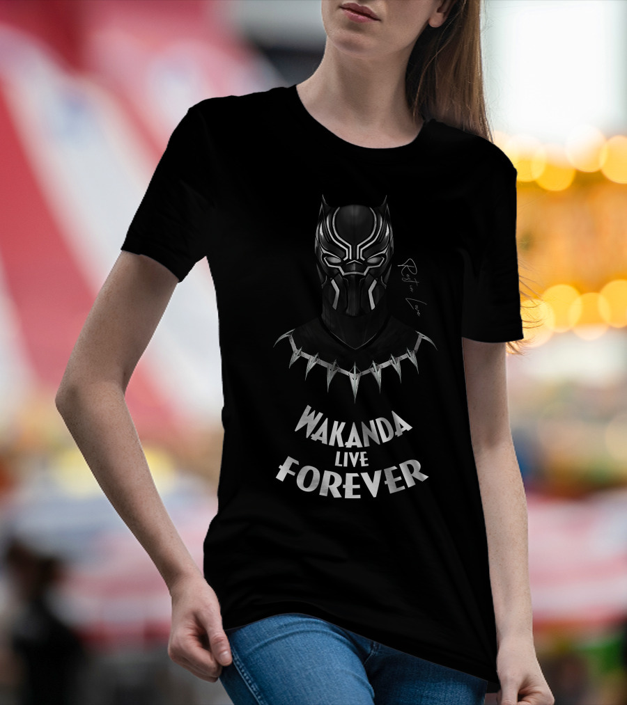 BlxckPantherWakanda BPW2908 Wakanda Live Forever T-Shirt