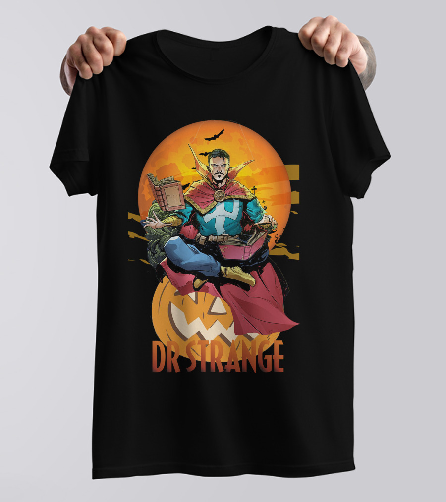 Dr Strange Halloween Comic Art Pumpkin Moon T-Shirt