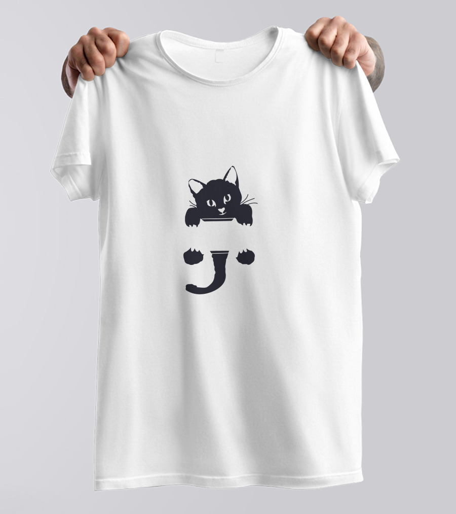 Cat Logo Shirt Playful Minimalist Feline T-Shirt