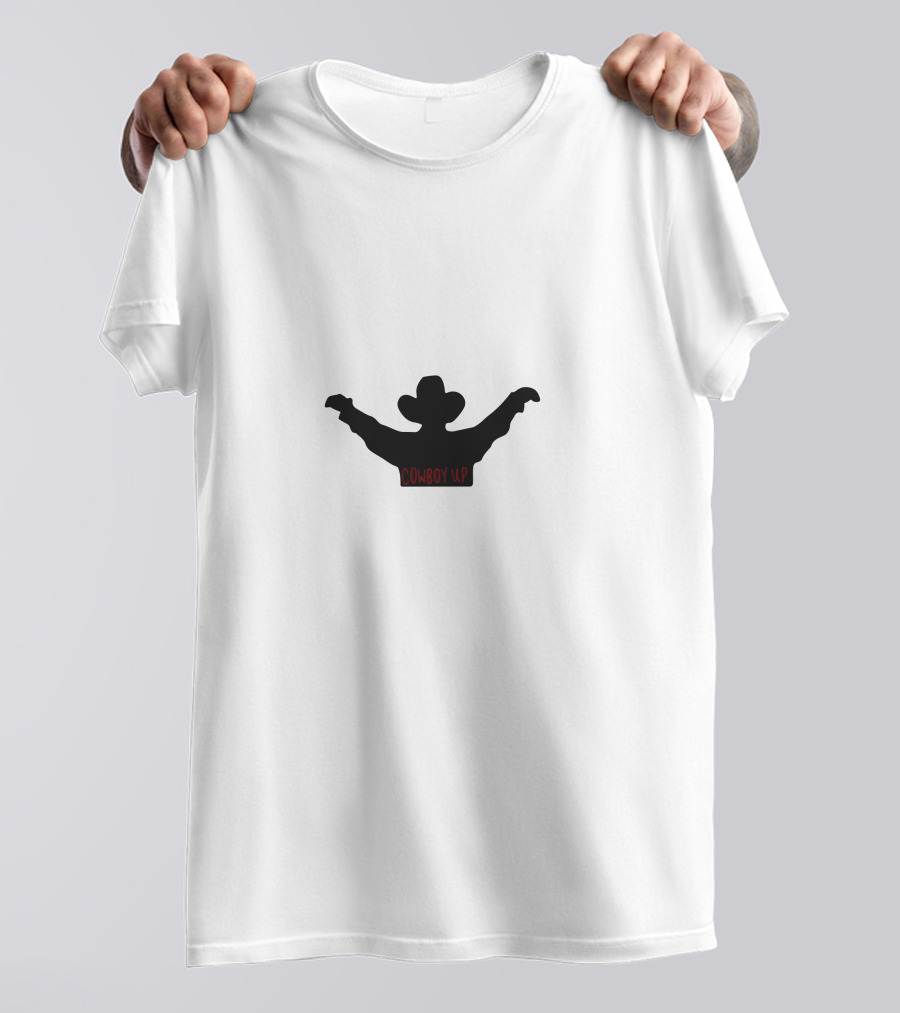 Cowboy Up Silhouette With Raised Arms T-Shirt