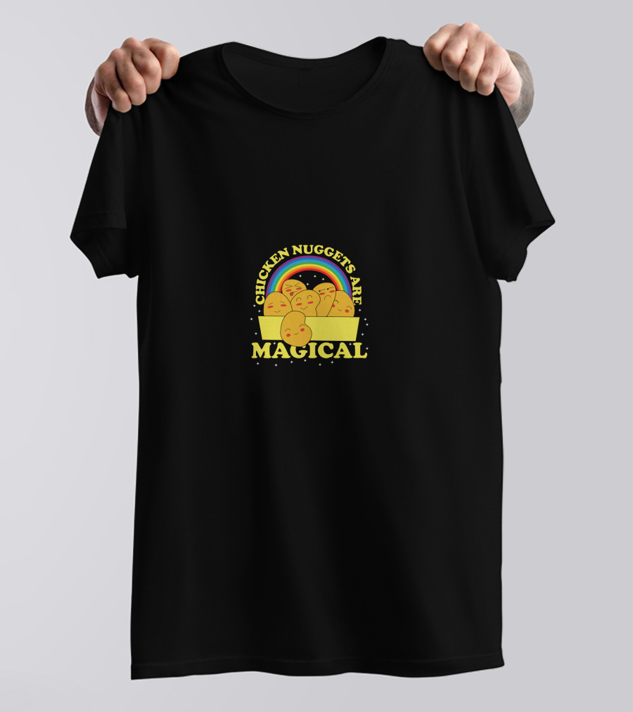 Chicken Nuggets Are Magical Rainbow Pillow T-Shirt