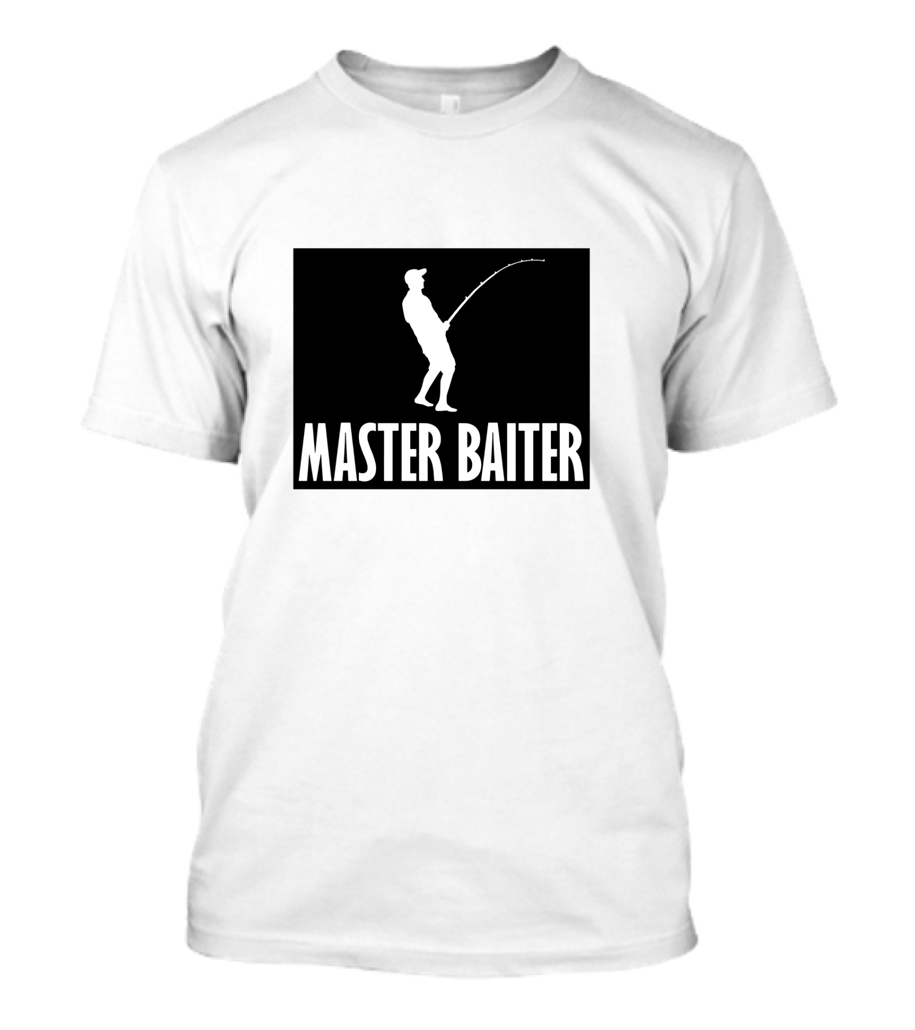 Master Baiter Fishing Silhouette Joke T-Shirt