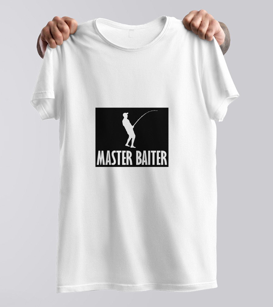 Master Baiter Fishing Silhouette Joke T-Shirt