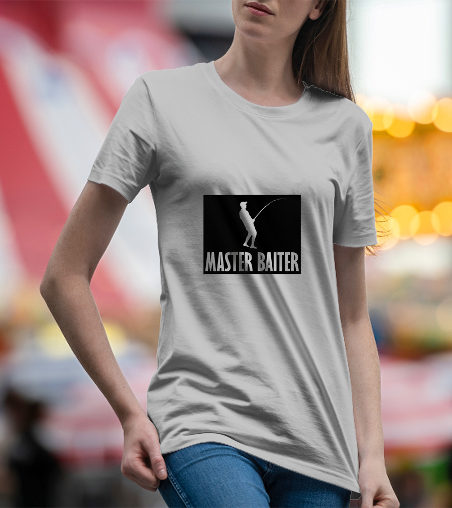 Master Baiter Fishing Silhouette Joke T-Shirt