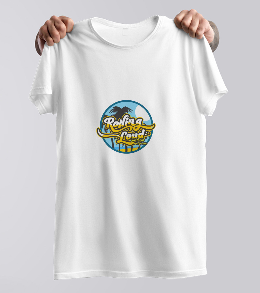 Rolling Loud Southern California Palm Trees Full Moon T-Shirt